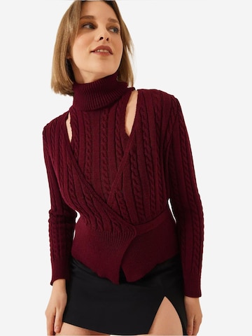 Bianco Lucci Gebreid vest in Rood