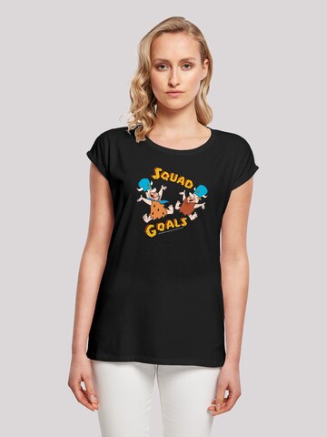 F4NT4STIC Shirt 'Die Familie Feuerstein Squad Goals' in Black: front