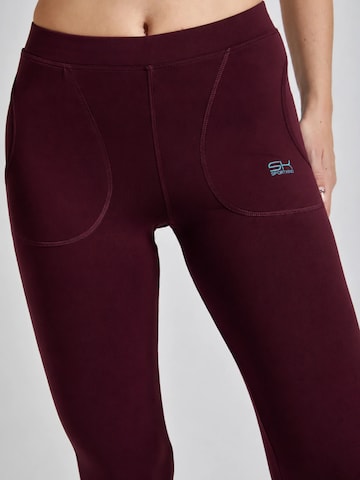 SPORTKIND Slimfit Sportbroek 'Long Leggings with Pockets' in Rood