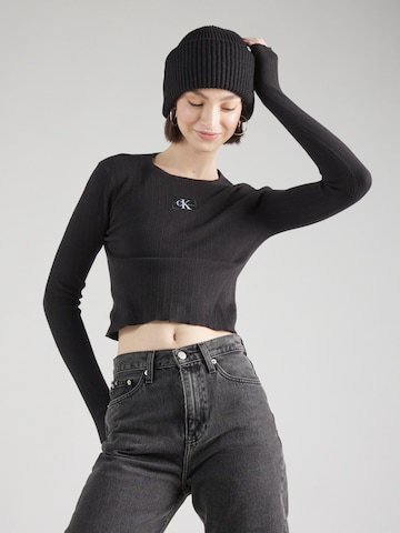 Pull-over Calvin Klein Jeans en noir : devant