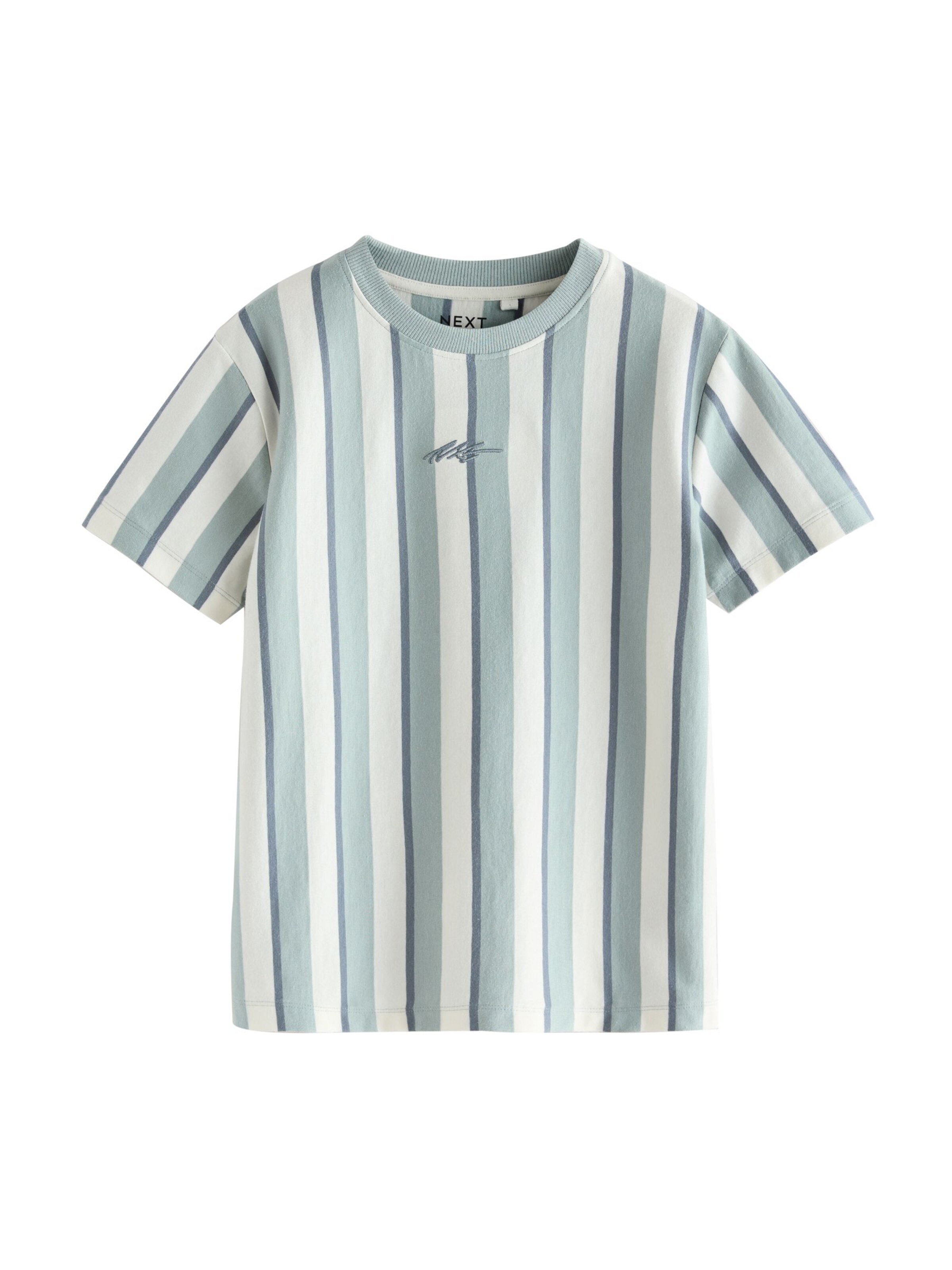 Next T-shirt i blå: framsida