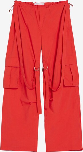 Bershka Pantalon cargo en rouge, Vue avec produit