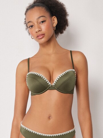 CALZEDONIA Push-up Push up bikinitop 'Refined Shine' in Grün: Vorderseite