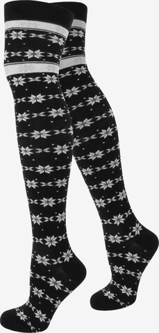 Chaussettes montantes normani en noir : devant