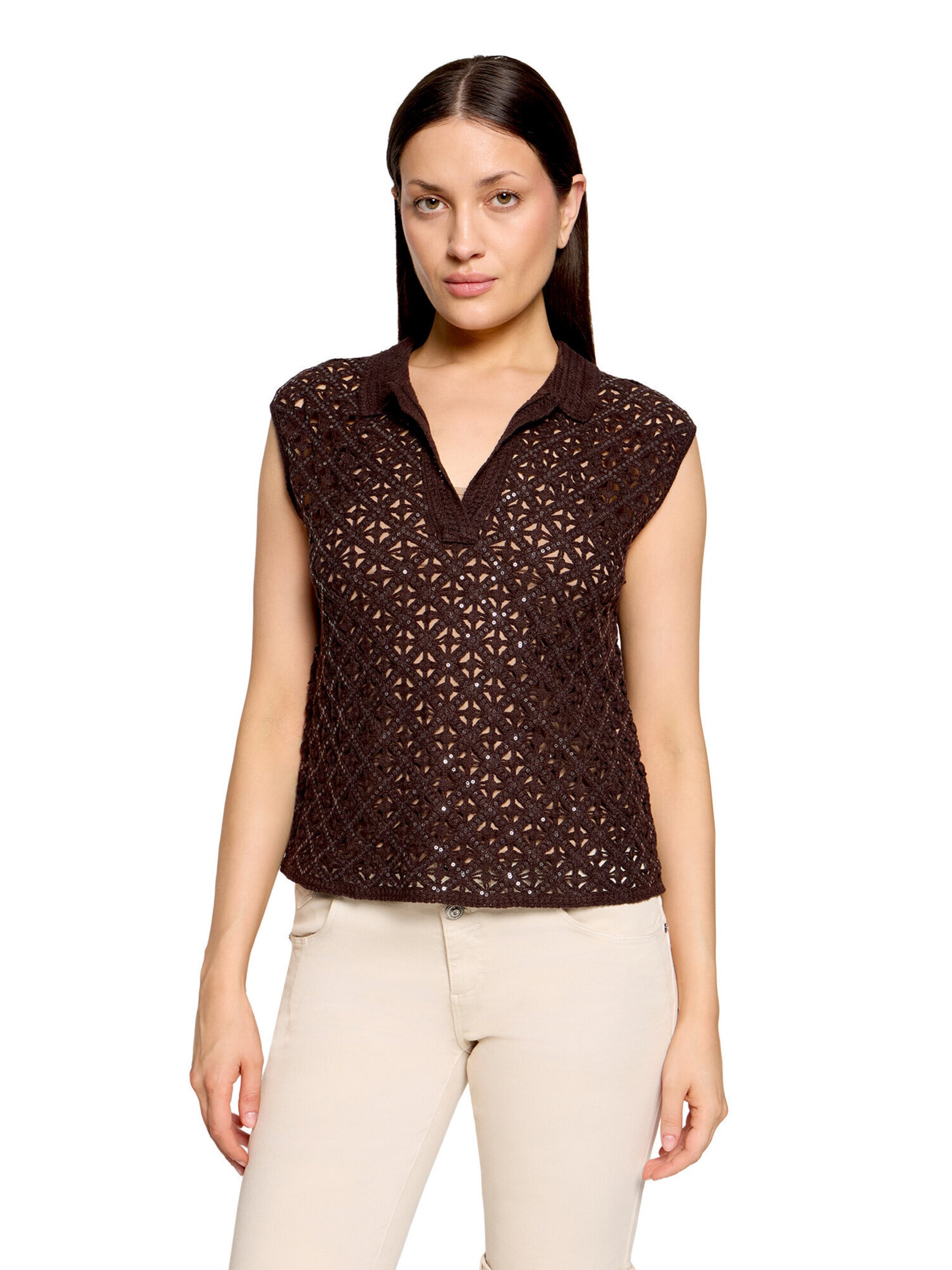 T-shirt Cartoon en marron : devant