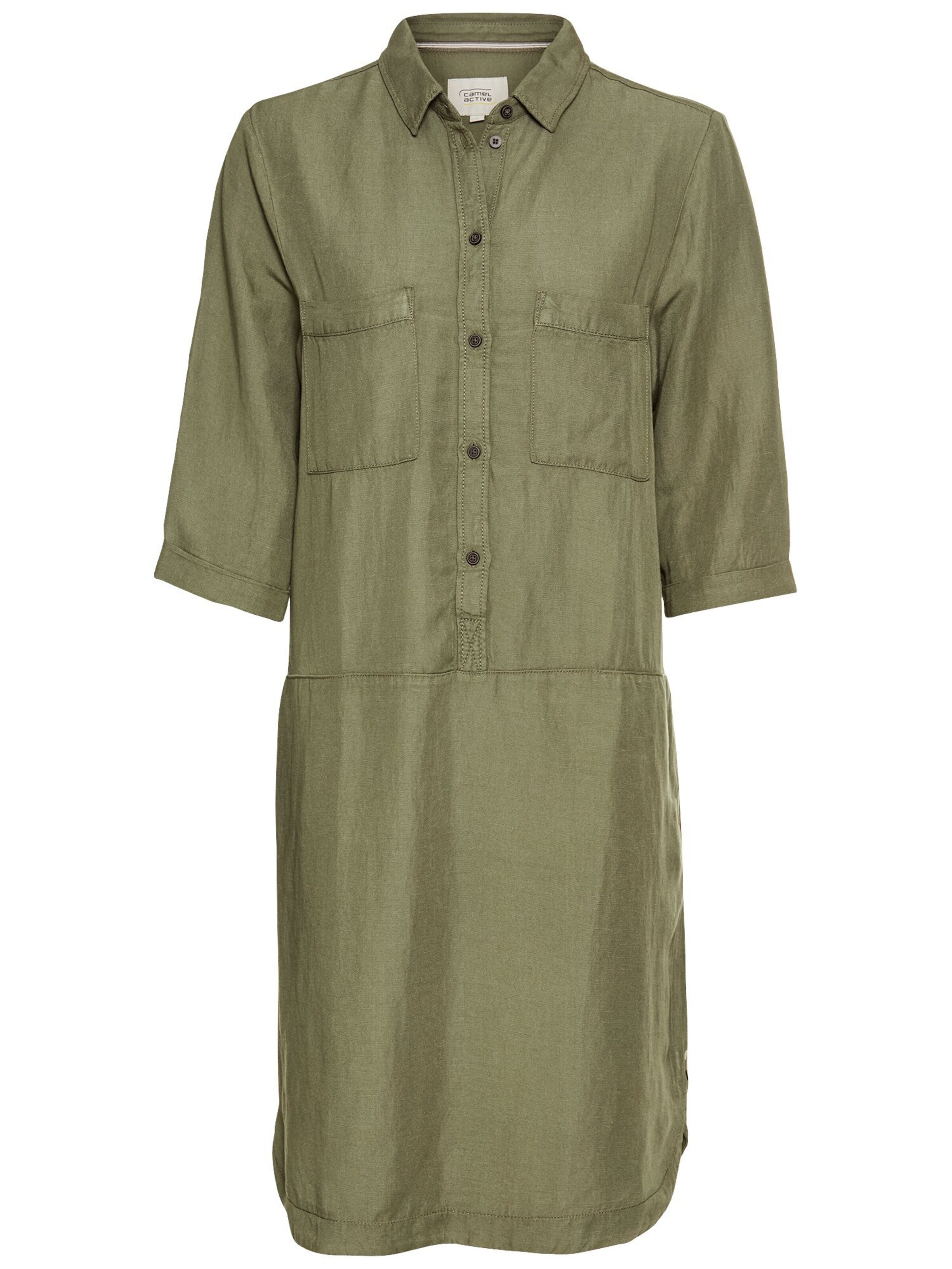 CAMEL ACTIVE Schlupfkleid mit Hemdkragen in Grün: Vorderseite