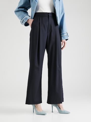 Custommade Szeroka nogawka Spodnie w kant 'Pansy' w kolorze niebieski: przód