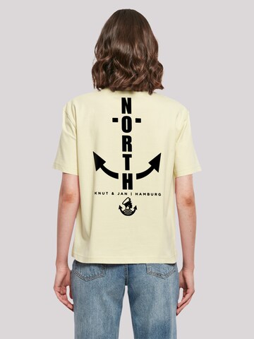 T-shirt 'North Anchor Knut & Jan Hamburg' F4NT4STIC en jaune : devant