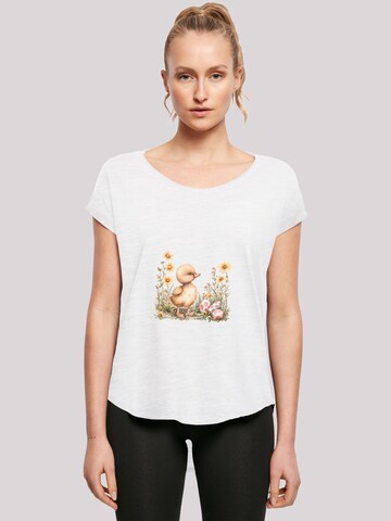 F4NT4STIC T-Shirt 'Niedliche Enten Ostereier' in Weiß: Vorderseite