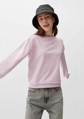 QS Sweatshirt in Roze: voorkant