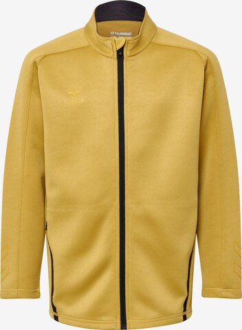 Hummel Athletic Zip-Up Hoodie in Yellow: front