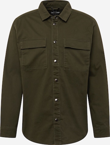Only & Sons Button Up Shirt 'CAM' in Green: front
