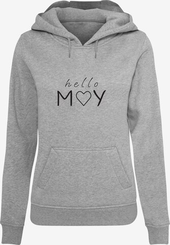 Merchcode Sweatshirt 'Spring - Hello May' in Grey: front