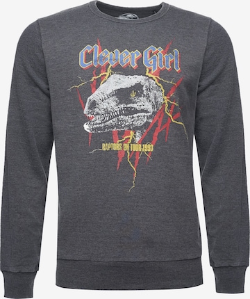 Recovered Sweatshirt 'Jurassic Park T-Rex Rock' in Grey: front