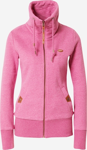 Ragwear Zip-Up Hoodie 'Rylie' in Pink: front