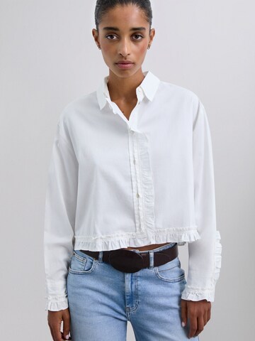 Scalpers Scjoyruffle Shirt ' ' in Weiß