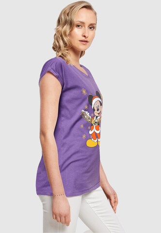 T-shirt 'Mickey Mouse - Merry Christmas Gold' ABSOLUTE CULT en violet