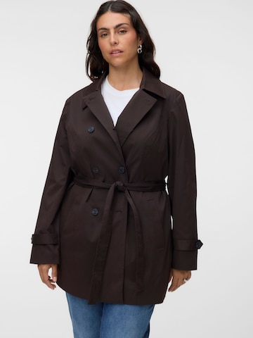 Vero Moda Curve Mantel 'VMCChelsea' in Braun: Vorderseite