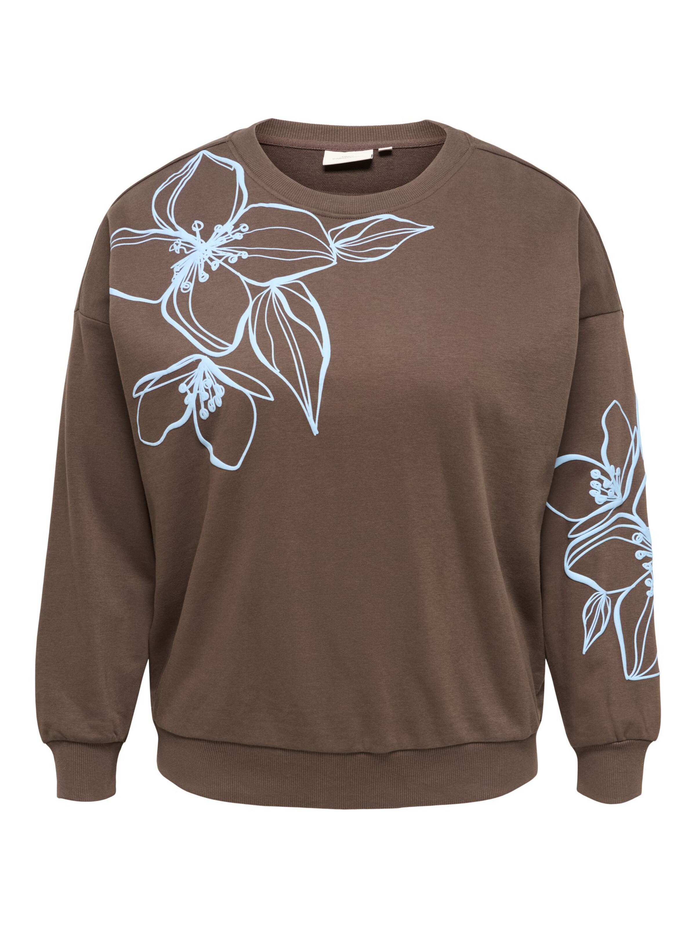 Sweat-shirt 'CAROdessa' ONLY Carmakoma en marron : devant