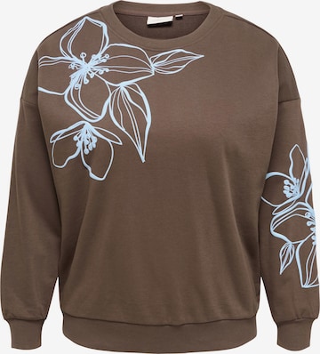 ONLY Carmakoma - Sudadera 'CAROdessa' en marrón: frente