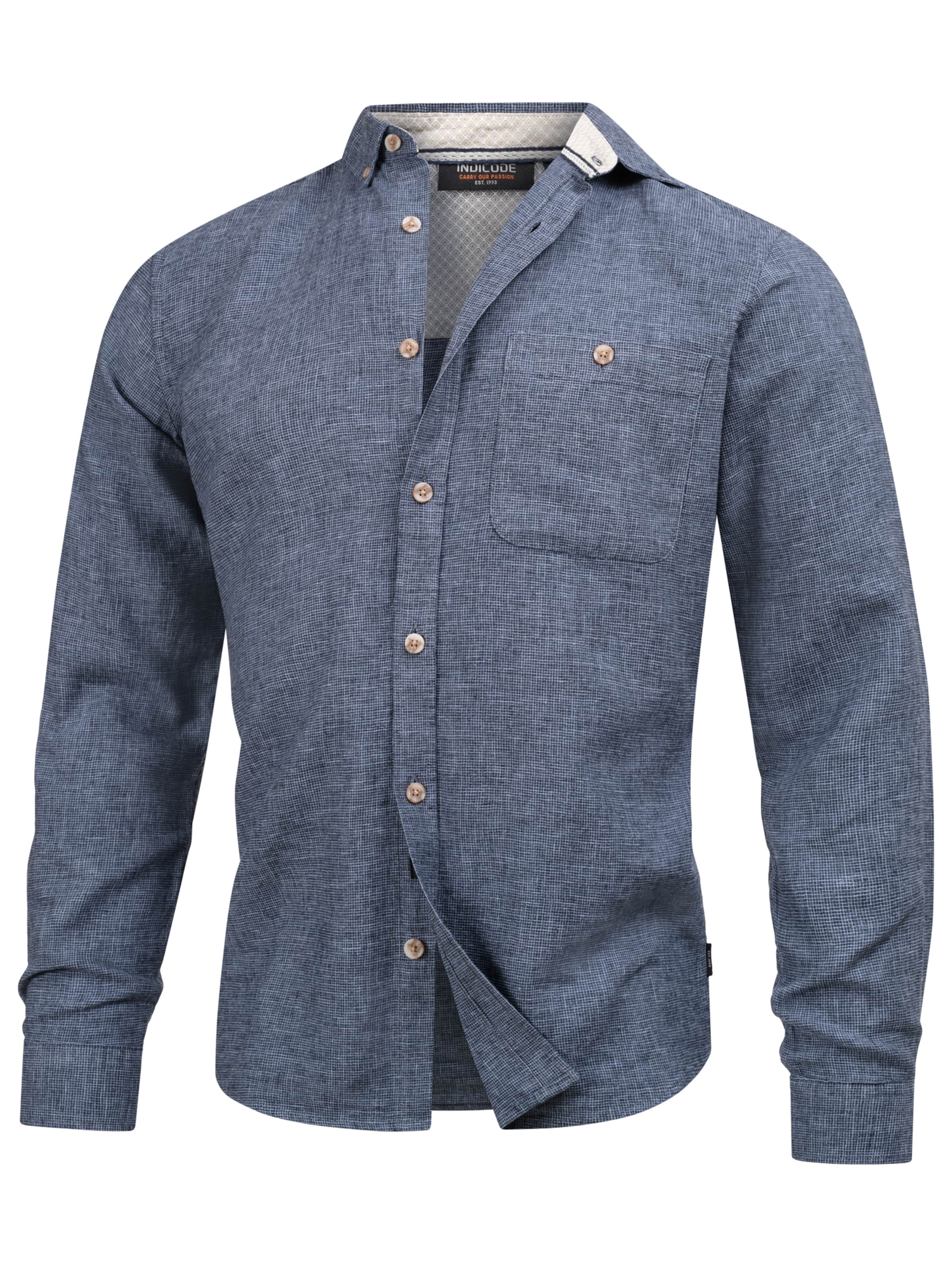INDICODE JEANS Regular fit Button Up Shirt in Blue: front