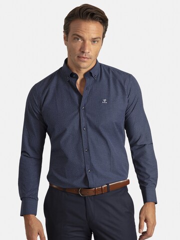 Coupe regular Chemise 'Dinant' Sir Raymond Tailor en bleu : devant