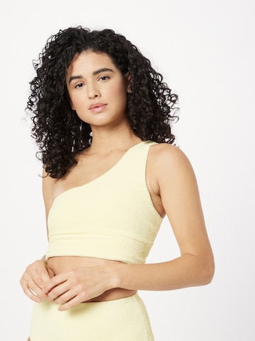 aim'n - Soutien Bustier Top de biquíni desportivo em amarelo: frente