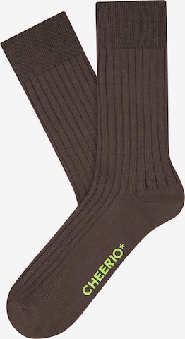 CHEERIO* Socks 'TOUGH GUY' in Brown: front