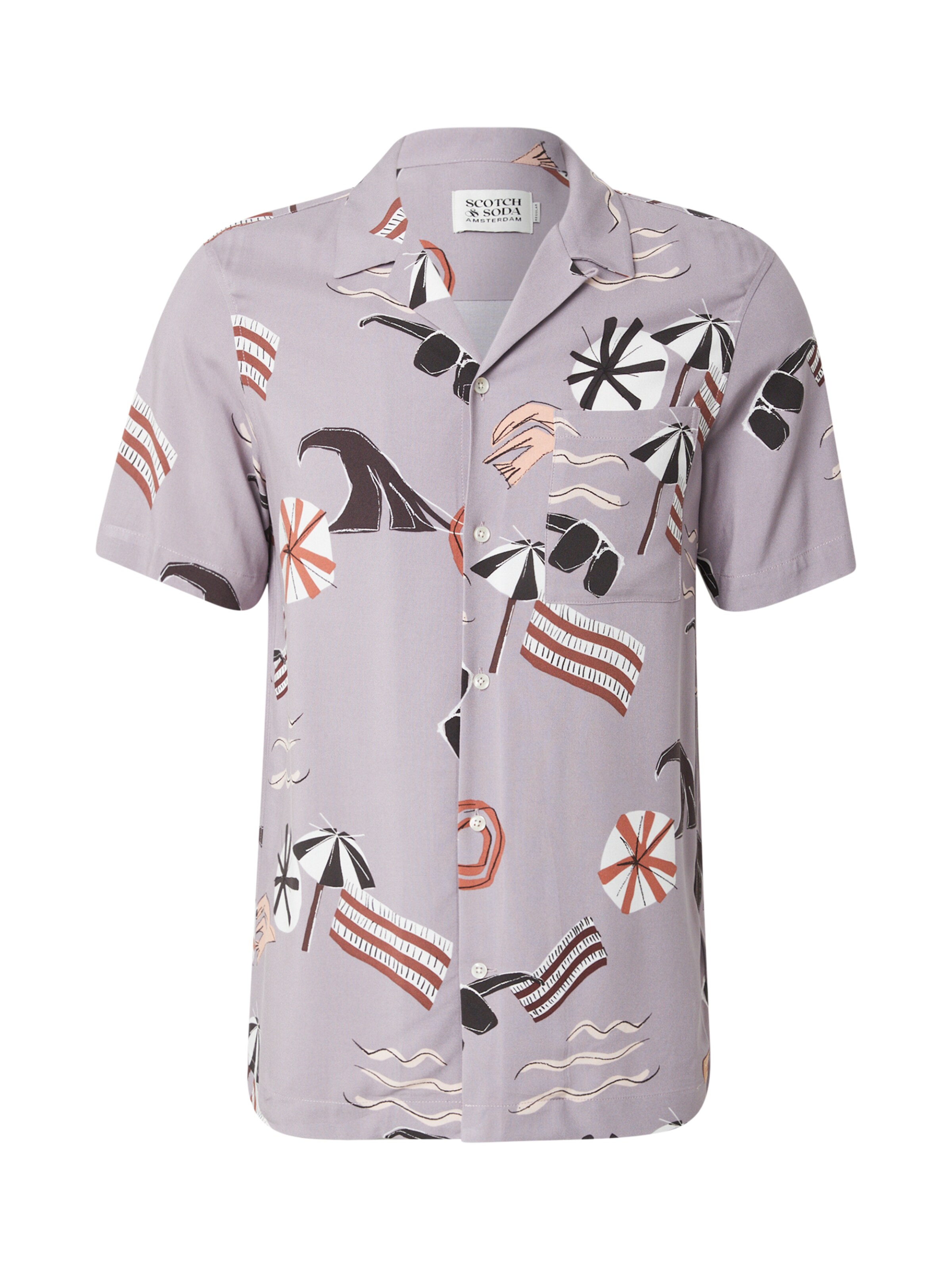 SCOTCH & SODA Button Up Shirt in Purple: front