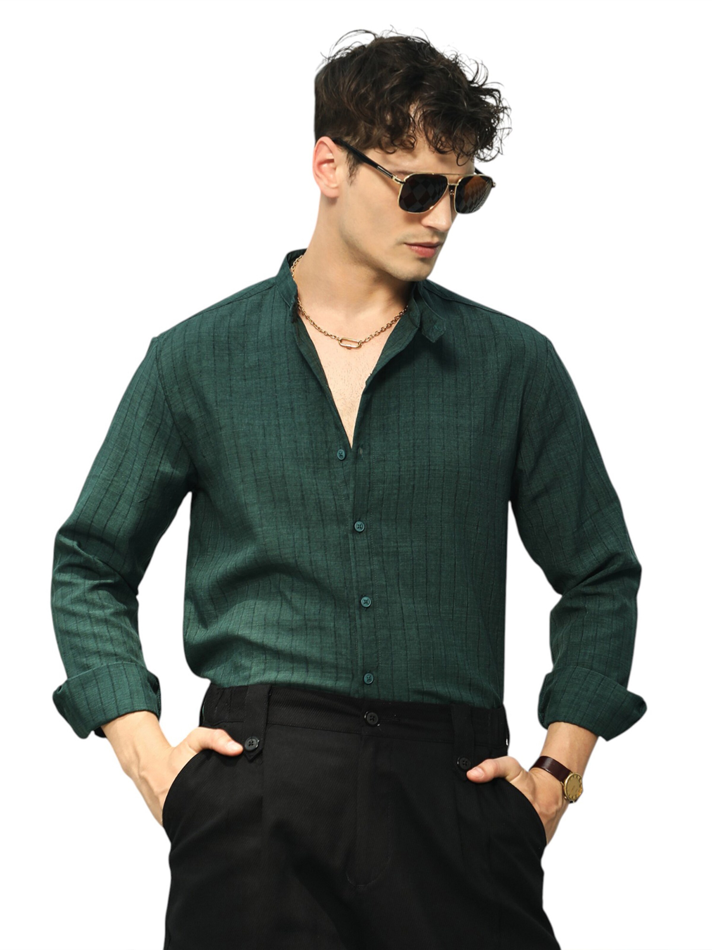 Regular fit Cămașă 'Alessia' de la Campus Sutra pe verde