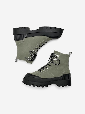 ONLY Lace-Up Ankle Boots 'BUZZ-1' in Green