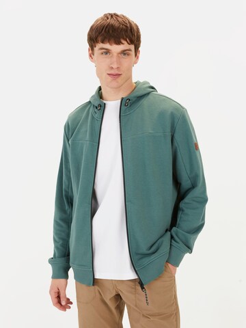 CAMEL ACTIVE Zip-Up Hoodie in Green: front
