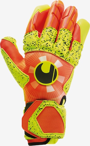 UHLSPORT Athletic Gloves in Orange: front