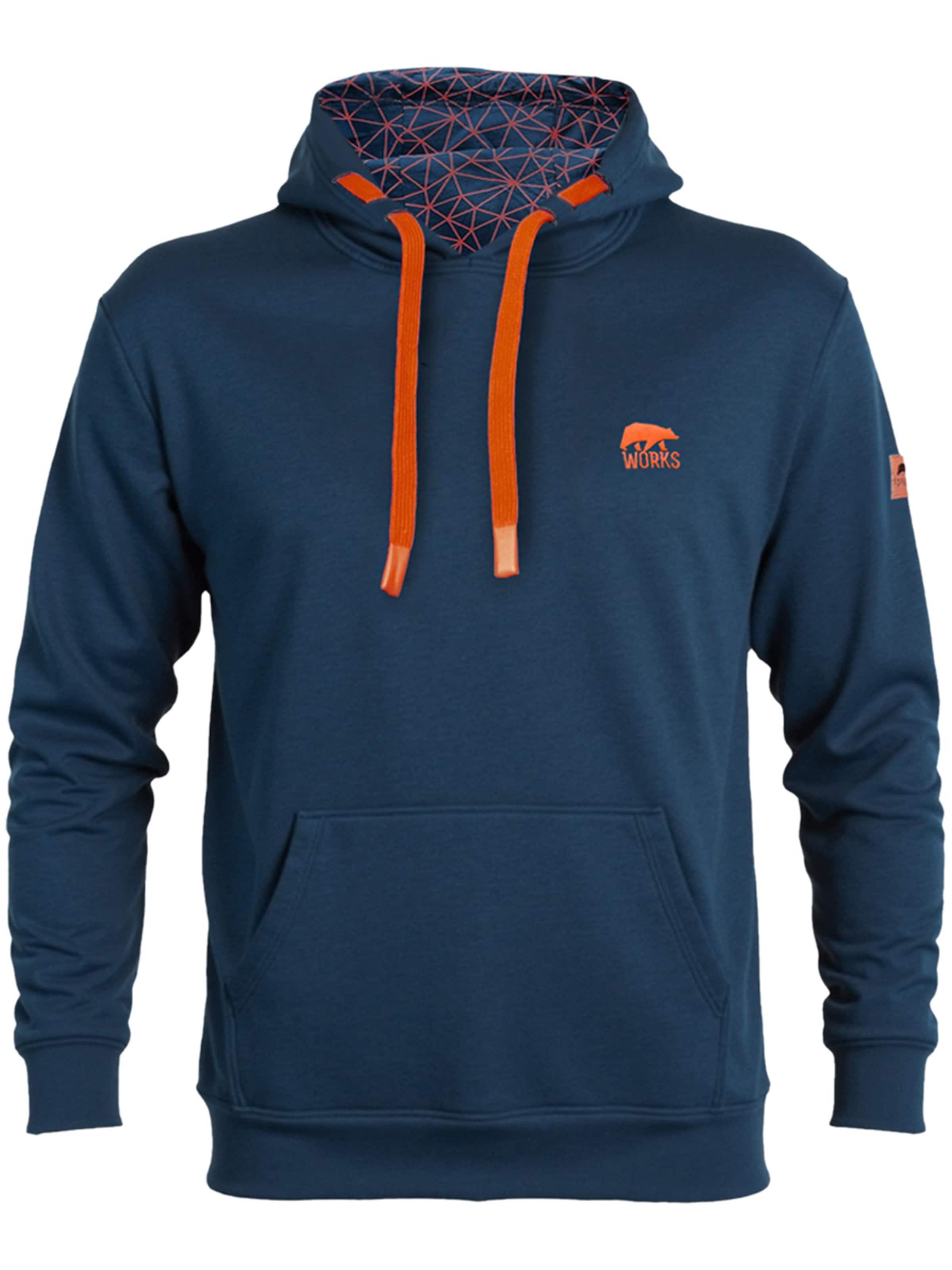 FORSBERG Sweatshirt 'Hoodie mit kleinem Brustlogo' in Blue: front