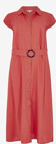Apricot Shirt Dress in Red: front