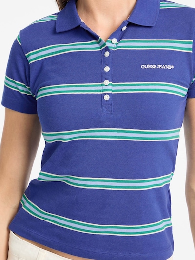 GUESS Poloshirt in blau / hellblau / jade / weiß, Produktansicht
