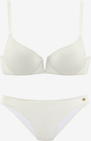 JETTE Push-up Bikini in White: front