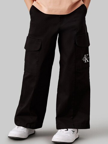 Calvin Klein Wide Leg Hose 'Alpaca' in Schwarz