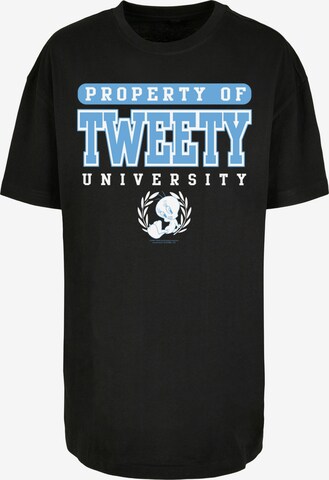 F4NT4STIC Oversized Shirt 'Looney Tunes Tweety Property Of University' in Black: front