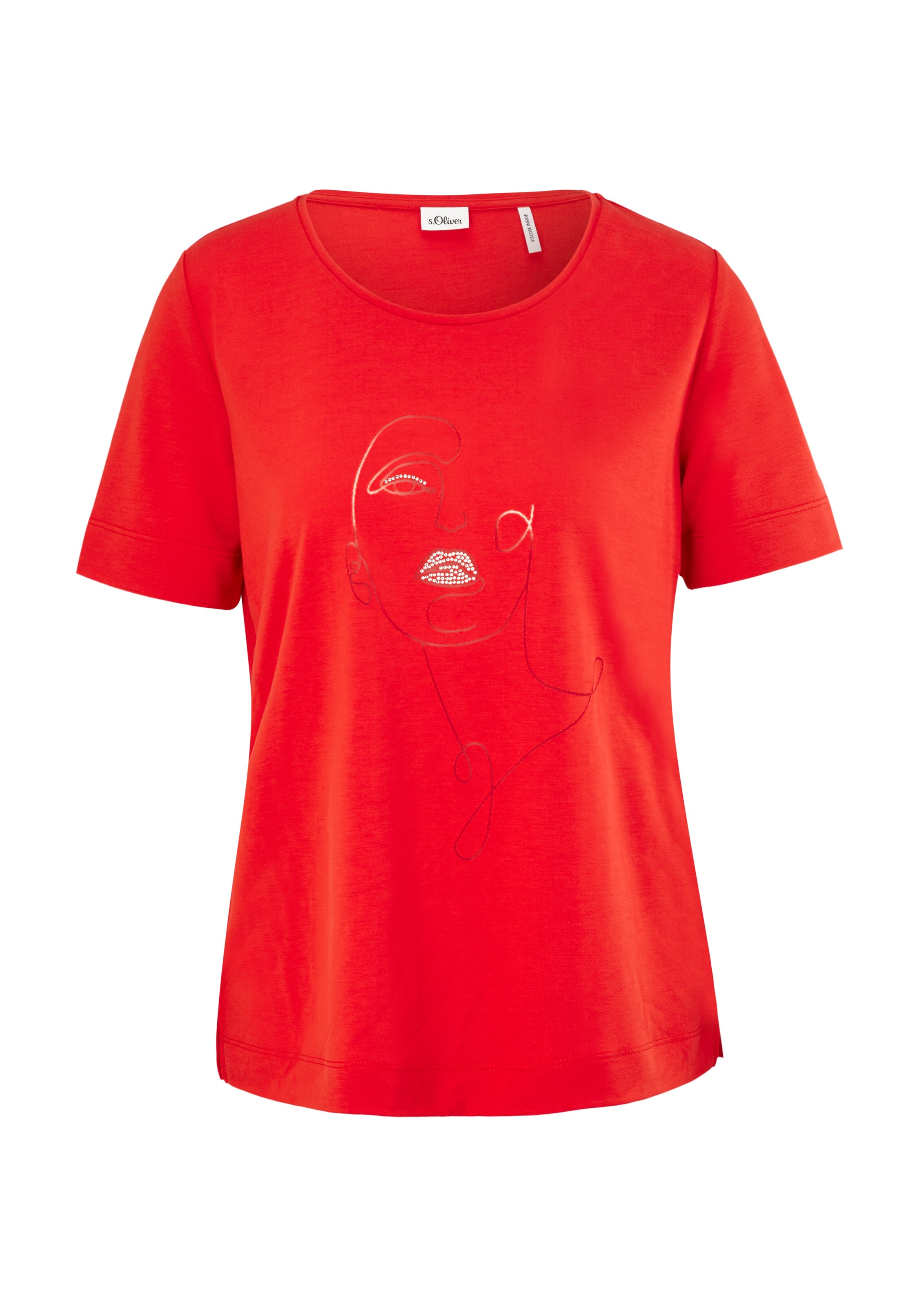 Frauen Shirts & Tops s.Oliver BLACK LABEL Jerseyshirt mit Grafik-Print in Rot - JW78684