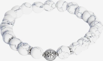 Addicted2 Náramok 'HAUMEA bracciale artigianale in argento 925 & pietra tonda, aulite bianco' - Strieborná: predná strana