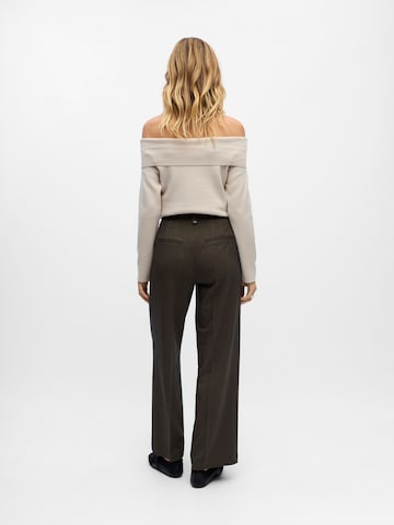 OBJECT Loose fit Pleat-front trousers 'OBJKara' in Brown