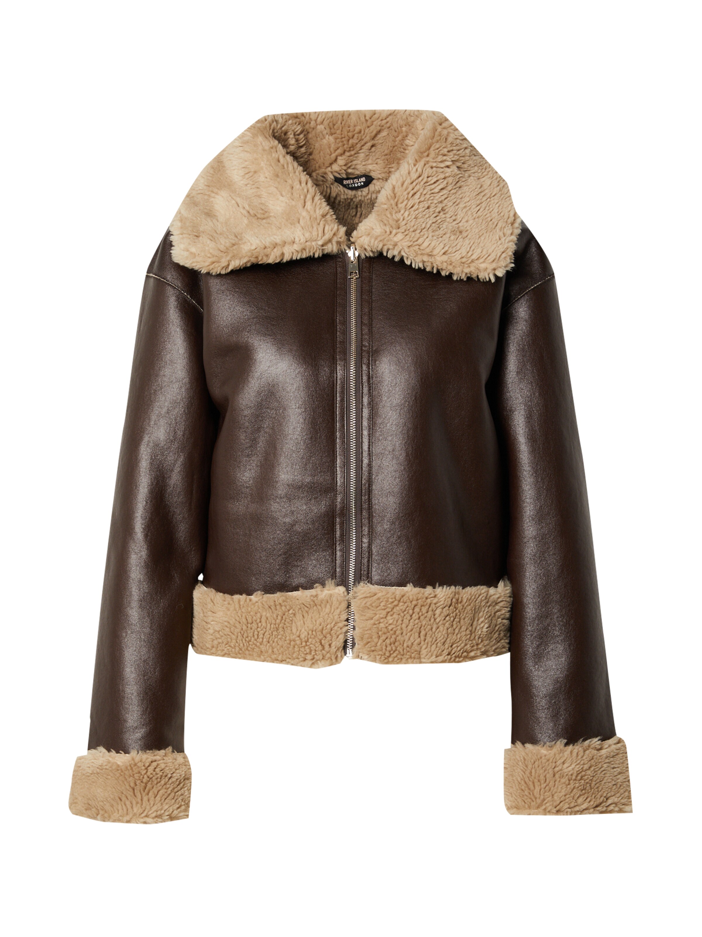 River Island Between-season jacket in Brown: front
