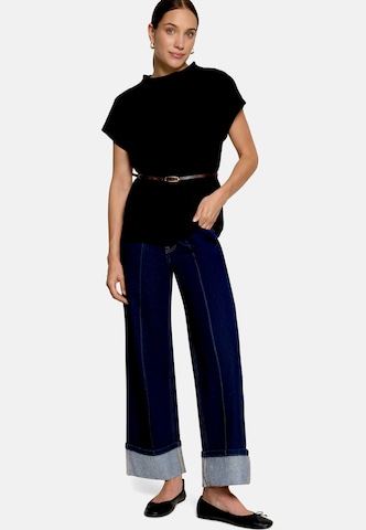 zero Kurzarm-Shirt mit Gürtel in Schwarz