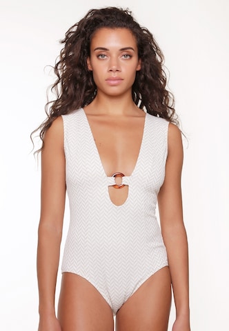 LingaDore Swimsuit in White: front