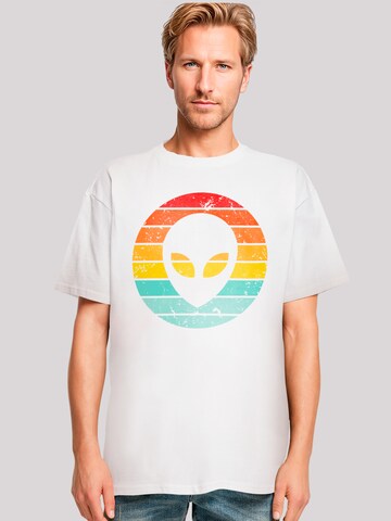 F4NT4STIC Shirt 'Alien Retro Sonnenuntergang' in Wit: voorkant