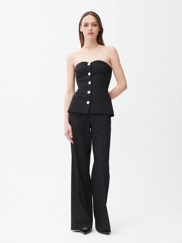 Regular Pantalon à plis adl en noir