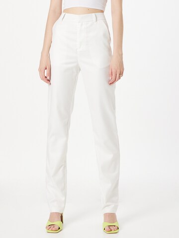 Misspap Regular Trousers in White: front