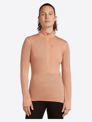 ICEBREAKER Sweatshirt 'W Mer 200 Realfleece Descender LS Half Z' in Zwart