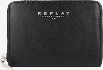 REPLAY Wallet in Black: front